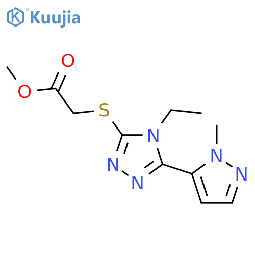 methyl 2-{4-ethyl-5-(1-methyl-1H-pyrazol-5-yl)-4H-1,2,4-triazol-3-ylsulfanyl}acetate structure