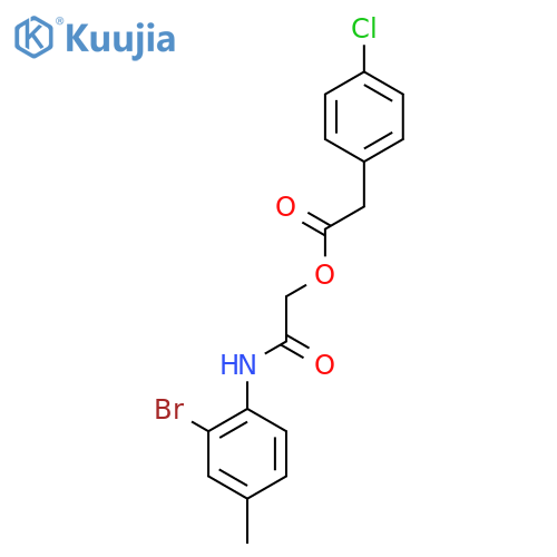[(2-bromo-4-methylphenyl)carbamoyl]methyl 2-(4-chlorophenyl)acetate structure