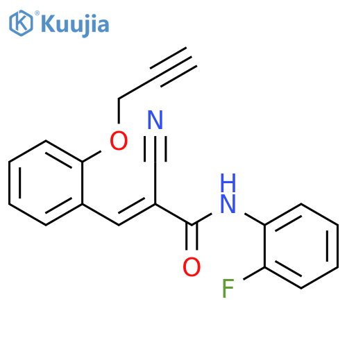 (2E)-2-Cyano-N-(2-fluorophenyl)-3-[2-(2-propyn-1-yloxy)phenyl]-2-propenamide structure