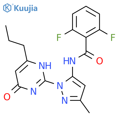 2,6-difluoro-N-[3-methyl-1-(6-oxo-4-propyl-1,6-dihydropyrimidin-2-yl)-1H-pyrazol-5-yl]benzamide structure