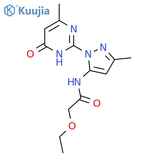 2-ethoxy-N-[3-methyl-1-(4-methyl-6-oxo-1,6-dihydropyrimidin-2-yl)-1H-pyrazol-5-yl]acetamide structure