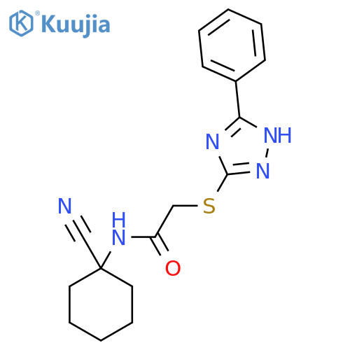 N-(1-cyanocyclohexyl)-2-[(3-phenyl-1H-1,2,4-triazol-5-yl)sulfanyl]acetamide structure