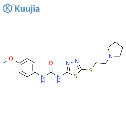 1-(4-methoxyphenyl)-3-(5-{[2-(pyrrolidin-1-yl)ethyl]sulfanyl}-1,3,4-thiadiazol-2-yl)urea structure