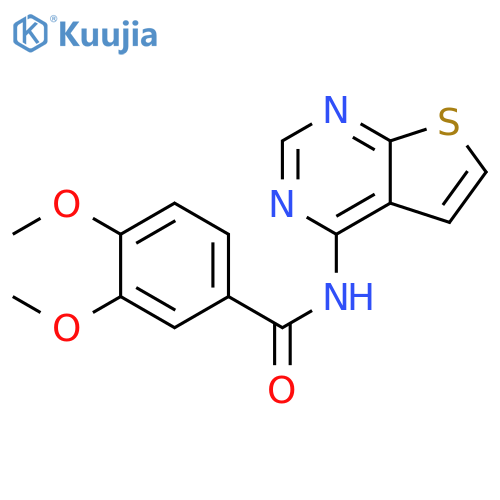 3,4-dimethoxy-N-{thieno[2,3-d]pyrimidin-4-yl}benzamide structure