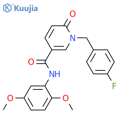 N-(2,5-dimethoxyphenyl)-1-[(4-fluorophenyl)methyl]-6-oxo-1,6-dihydropyridine-3-carboxamide structure