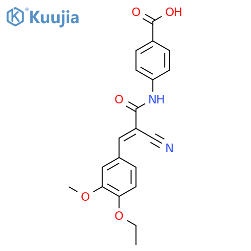 4-[2-Cyano-3-(4-ethoxy-3-methoxyphenyl)prop-2-enamido]benzoic acid structure