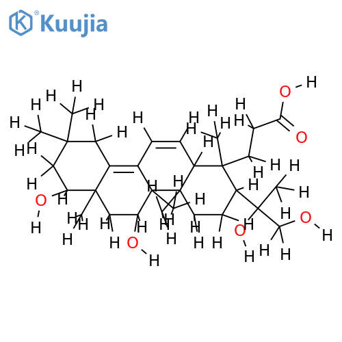 3,4-seco-olean-11,13-dien-4,15alpha,22beta,24-tetraol-3-oic acid structure