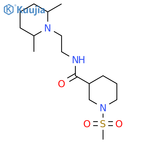 N-[2-(2,6-dimethylpiperidin-1-yl)ethyl]-1-methanesulfonylpiperidine-3-carboxamide structure