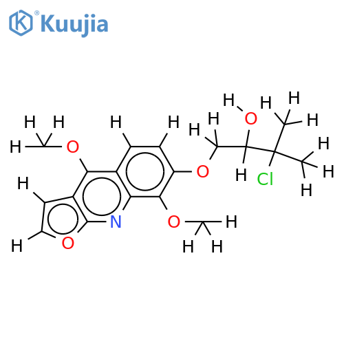 7-(2'-hydroxy-3'-chloroprenyloxy)-4,8-dimethoxyfuroquinoline structure