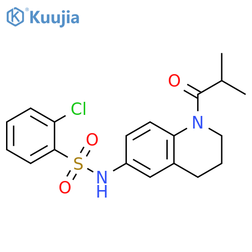 2-chloro-N-[1-(2-methylpropanoyl)-1,2,3,4-tetrahydroquinolin-6-yl]benzene-1-sulfonamide structure