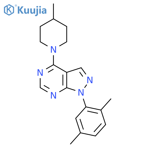 1-[1-(2,5-dimethylphenyl)-1H-pyrazolo[3,4-d]pyrimidin-4-yl]-4-methylpiperidine structure