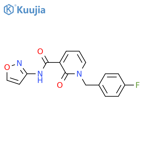 1-[(4-fluorophenyl)methyl]-N-(1,2-oxazol-3-yl)-2-oxo-1,2-dihydropyridine-3-carboxamide structure