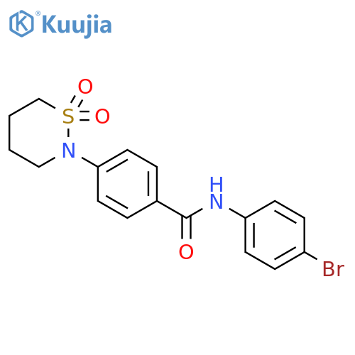 N-(4-bromophenyl)-4-(1,1-dioxo-1lambda6,2-thiazinan-2-yl)benzamide structure