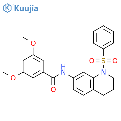 N-[1-(benzenesulfonyl)-1,2,3,4-tetrahydroquinolin-7-yl]-3,5-dimethoxybenzamide structure