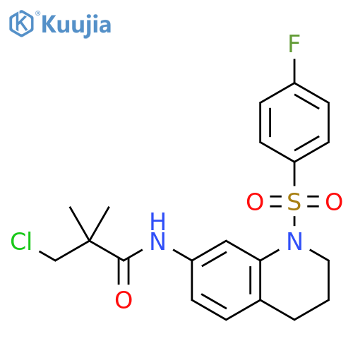 3-chloro-N-[1-(4-fluorobenzenesulfonyl)-1,2,3,4-tetrahydroquinolin-7-yl]-2,2-dimethylpropanamide structure