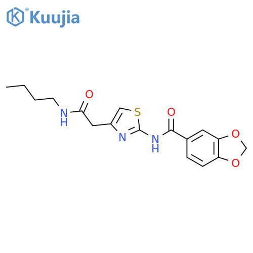 N-{4-[(butylcarbamoyl)methyl]-1,3-thiazol-2-yl}-2H-1,3-benzodioxole-5-carboxamide structure