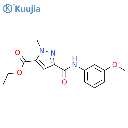 <br>ethyl 3-{[(3-methoxyphenyl)amino]carbonyl}-1-methyl-1H-pyrazole-5-carboxyla te structure