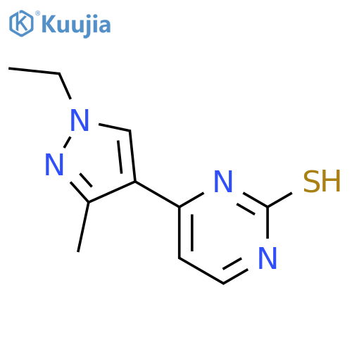 4-(1-Ethyl-3-methyl-1H-pyrazol-4-yl)-pyrimidine-2-thiol structure