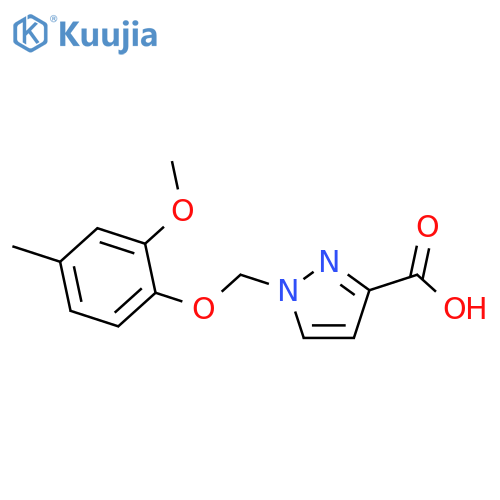 1-(2-methoxy-4-methylphenoxy)methyl-1H-pyrazole-3-carboxylic acid structure