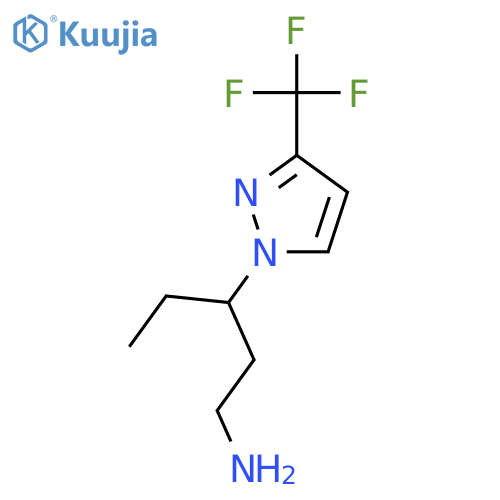3-3-(trifluoromethyl)-1H-pyrazol-1-ylpentan-1-amine structure