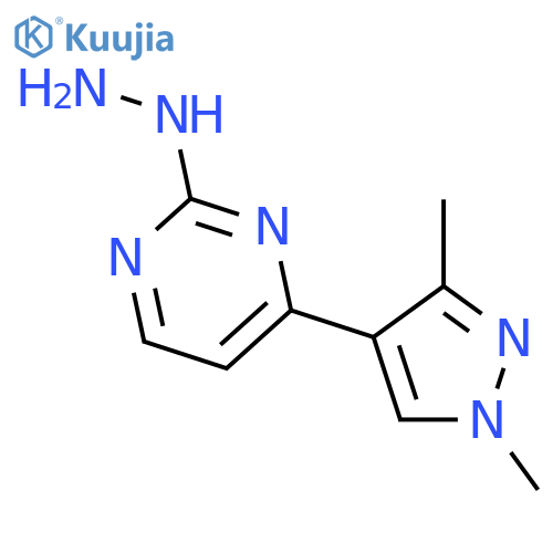 4-(1,3-dimethyl-1H-pyrazol-4-yl)-2-hydrazinopyrimidine structure