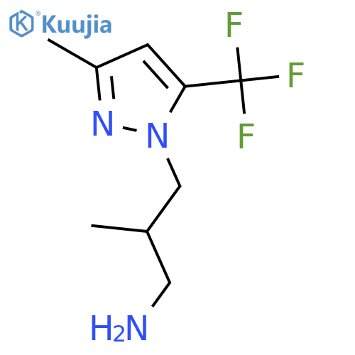 2-Methyl-3-3-methyl-5-(trifluoromethyl)-1H-pyrazol-1-ylpropan-1-amine structure