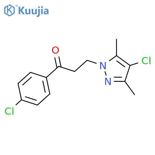 3-(4-Chloro-3,5-dimethyl-1H-pyrazol-1-yl)-1-(4-chlorophenyl)propan-1-one structure