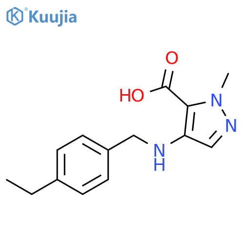 4-[(4-ethylbenzyl)amino]-1-methyl-1H-pyrazole-5-carboxylic acid structure