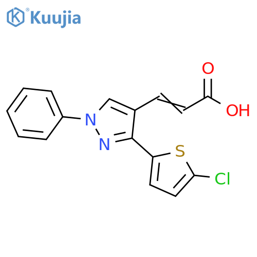 2-Propenoic acid, 3-[3-(5-chloro-2-thienyl)-1-phenyl-1H-pyrazol-4-yl]- structure