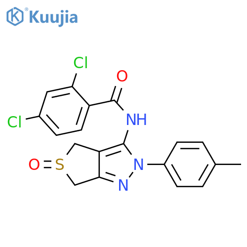 2,4-dichloro-N-[2-(4-methylphenyl)-5-oxo-2H,4H,6H-5lambda4-thieno[3,4-c]pyrazol-3-yl]benzamide structure