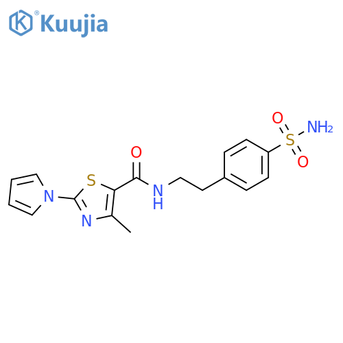 4-methyl-2-(1H-pyrrol-1-yl)-N-[2-(4-sulfamoylphenyl)ethyl]-1,3-thiazole-5-carboxamide structure