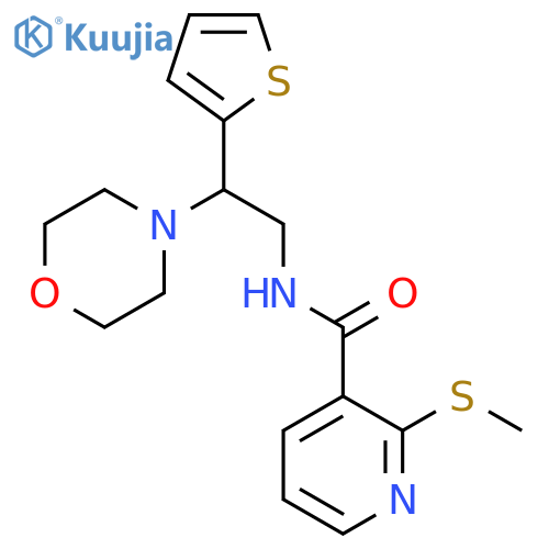 2-methylsulfanyl-N-(2-morpholin-4-yl-2-thiophen-2-ylethyl)pyridine-3-carboxamide structure