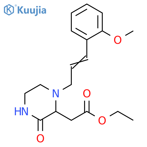 ethyl 2-{1-[(2Z)-3-(2-methoxyphenyl)prop-2-en-1-yl]-3-oxopiperazin-2-yl}acetate structure