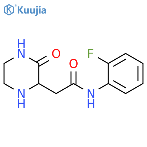 N-(2-fluorophenyl)-2-(3-oxopiperazin-2-yl)acetamide structure
