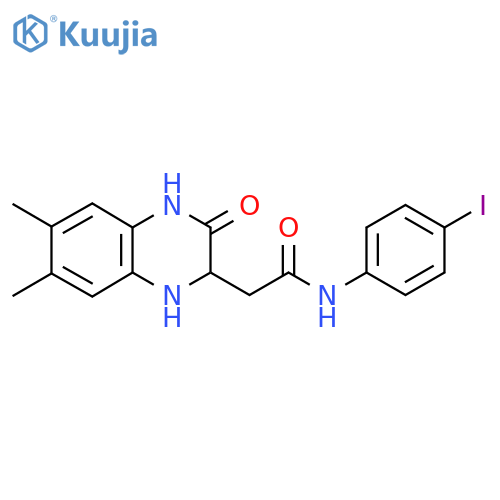2-(6,7-dimethyl-3-oxo-1,2,3,4-tetrahydroquinoxalin-2-yl)-N-(4-iodophenyl)acetamide structure