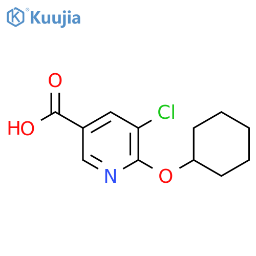 5-chloro-6-(cyclohexyloxy)pyridine-3-carboxylic acid structure