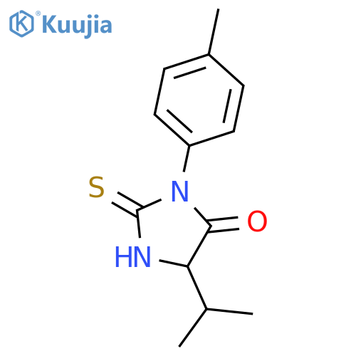 3-(4-methylphenyl)-5-(propan-2-yl)-2-sulfanylideneimidazolidin-4-one structure