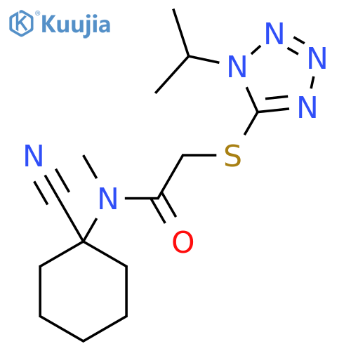N-(1-cyanocyclohexyl)-N-methyl-2-{[1-(propan-2-yl)-1H-1,2,3,4-tetrazol-5-yl]sulfanyl}acetamide structure