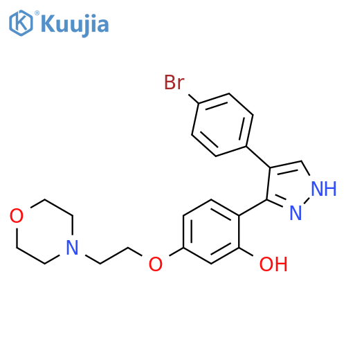 2-[4-(4-bromophenyl)-1H-pyrazol-3-yl]-5-[2-(morpholin-4-yl)ethoxy]phenol structure