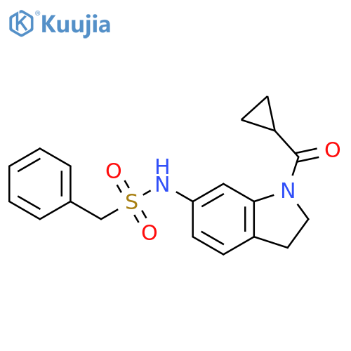 N-(1-cyclopropanecarbonyl-2,3-dihydro-1H-indol-6-yl)-1-phenylmethanesulfonamide structure