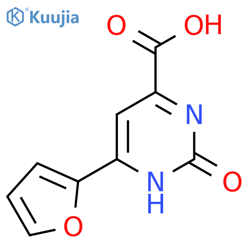 6-(2-furyl)-2-hydroxypyrimidine-4-carboxylic acid structure
