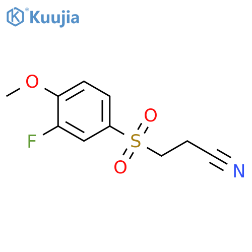 3-((3-fluoro-4-methoxyphenyl)sulfonyl)propanenitrile structure