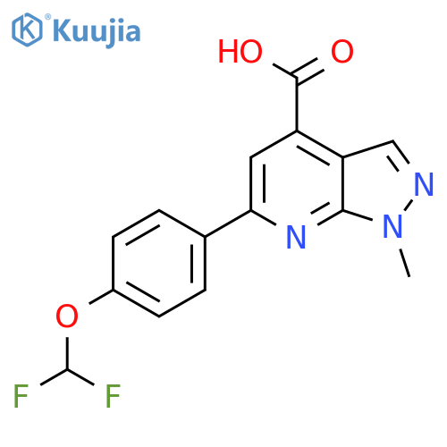 6-4-(difluoromethoxy)phenyl-1-methyl-1H-pyrazolo3,4-bpyridine-4-carboxylic acid structure