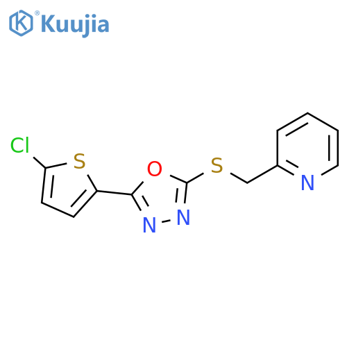 2-({[5-(5-chlorothiophen-2-yl)-1,3,4-oxadiazol-2-yl]sulfanyl}methyl)pyridine structure
