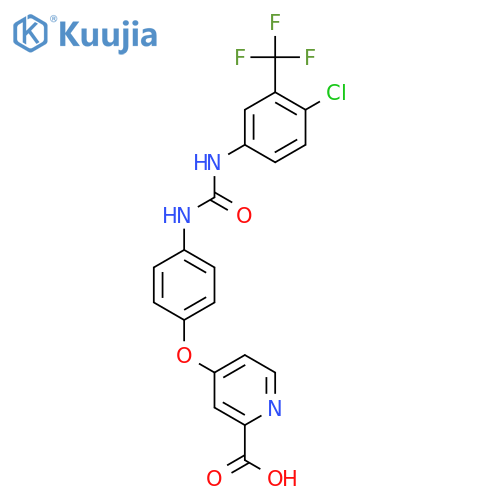 4-[4-({[4-chloro-3-(trifluoromethyl)phenyl]carbamoyl}amino)phenoxy]pyridine-2-carboxylic acid structure