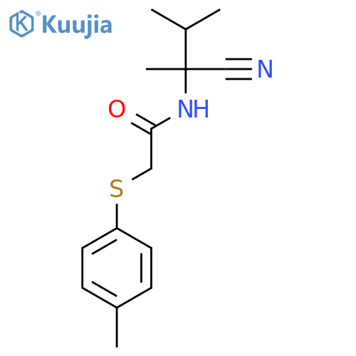 N-(1-cyano-1,2-dimethylpropyl)-2-(4-methylphenyl)sulfanylacetamide structure
