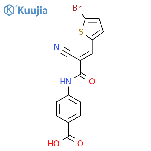 4-[3-(5-Bromothiophen-2-yl)-2-cyanoprop-2-enamido]benzoic acid structure