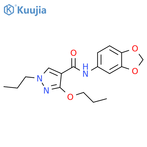 N-(2H-1,3-benzodioxol-5-yl)-3-propoxy-1-propyl-1H-pyrazole-4-carboxamide structure