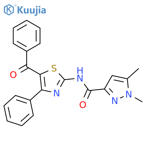 N-(5-benzoyl-4-phenyl-1,3-thiazol-2-yl)-1,5-dimethyl-1H-pyrazole-3-carboxamide structure