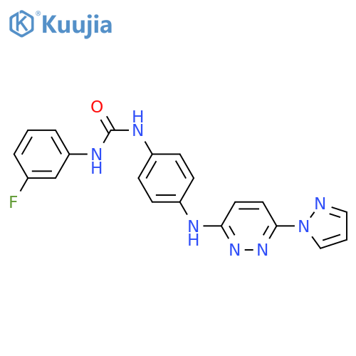 3-(3-fluorophenyl)-1-(4-{[6-(1H-pyrazol-1-yl)pyridazin-3-yl]amino}phenyl)urea structure
